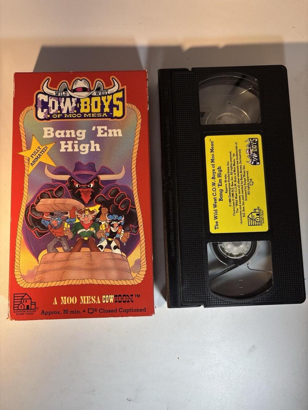 Wild West Cowboys of Moo Mesa Bang Em High VHS 1992 Very Rare Animated Cartoon